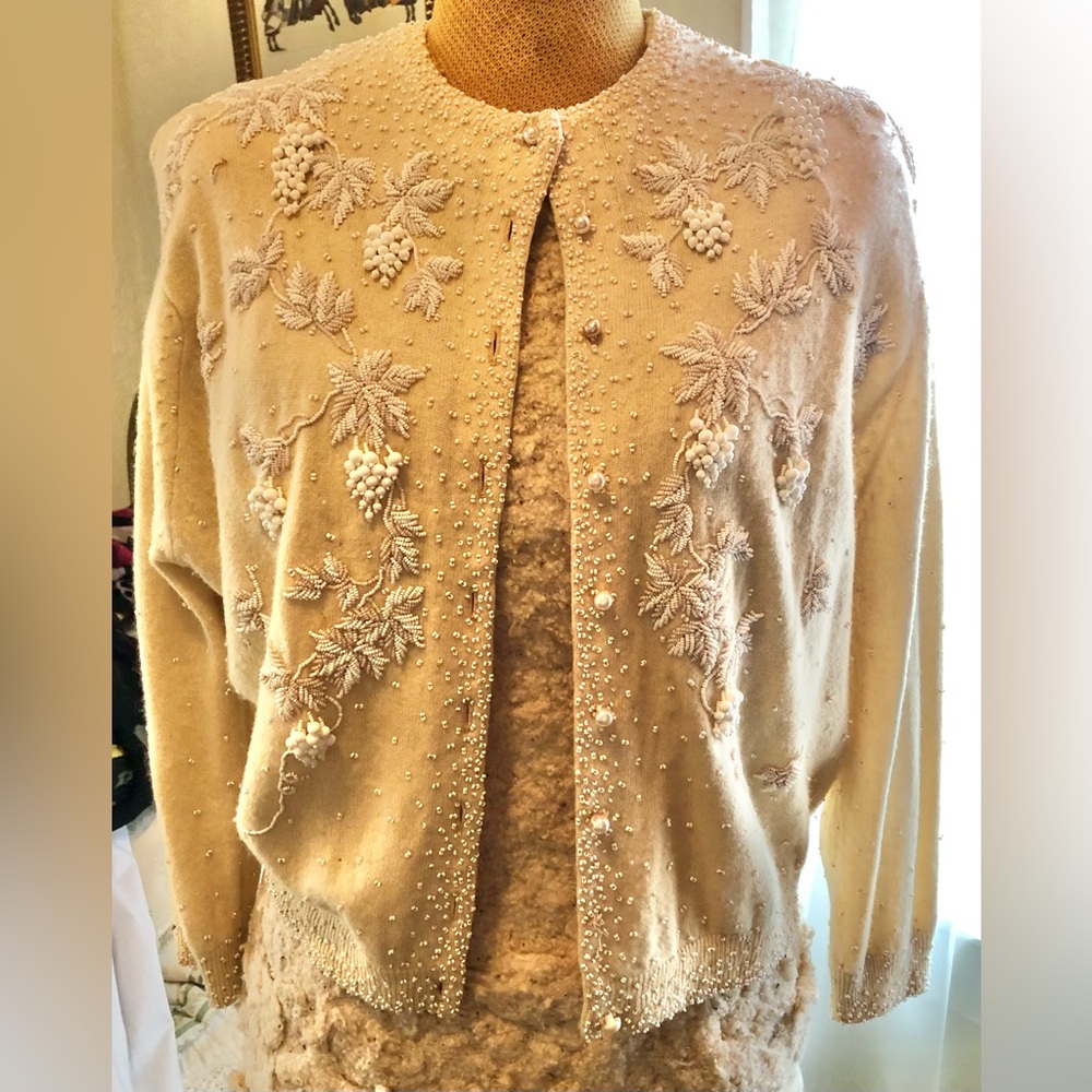 Gorgeous Vintage Gene Shelly Beaded Cardigan Sweater